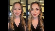 Avant et après un "filtre de beauté" sur Tik Tok