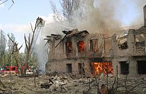 Clínica bombardeada en Dnipro, Ucrania