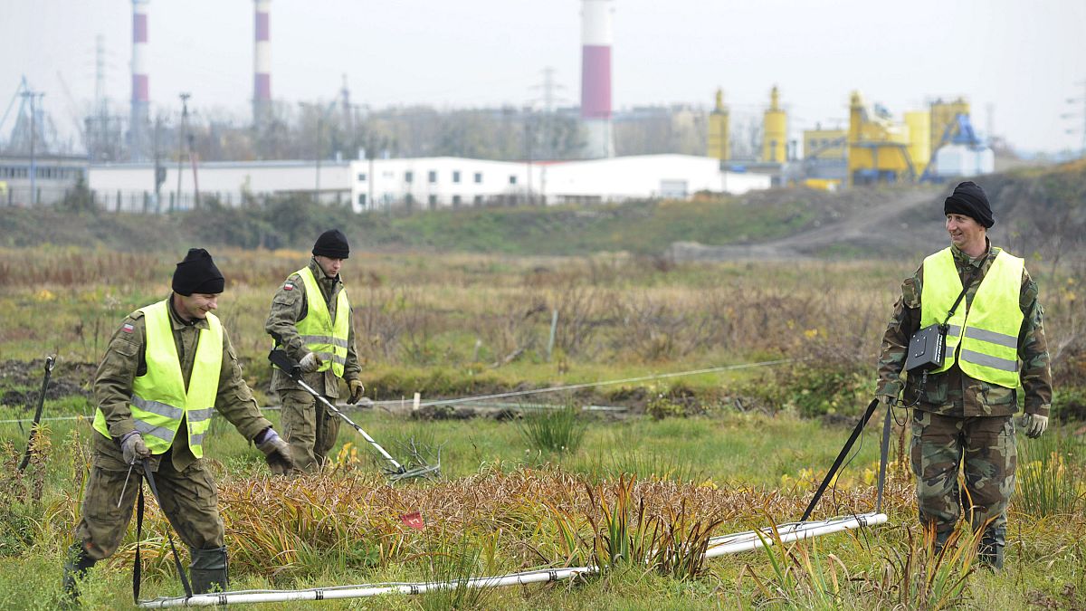 Sappers test the ground for any remaining World War II explosives still believed to be scattered around the country. 14 November 2008