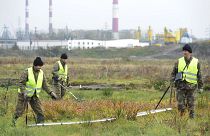Sappers test the ground for any remaining World War II explosives still believed to be scattered around the country. 14 November 2008