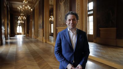 Dudamel poses at the Paris Opera after taking the post in 2021