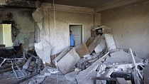Wladimir Golubenko in seinem Büro, das bei einem Angriff durch eine Drohne beschädigt wurde, Kiew, 28. Mai 2023.