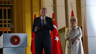 رجب طیب اردوغان، رئیس‌جمهوری ترکیه در سخنرانی جشن پیروزی خود، ۲۸ مه ۲۰۲۳