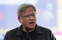 Nvidia Co-founder, President, and CEO Jensen Huang speaks at the Taiwan Semiconductor Manufacturing Company facility under construction in Phoenix, Tuesday, Dec. 6, 2022.