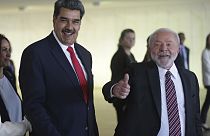 Nicolas Maduró venezuelai (balra) és Luis Inacio Lula da Silva brazil elnök Brazíliavárosban 2023.05.29-én. 
