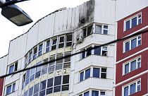 Un edificio danneggiato a Mosca