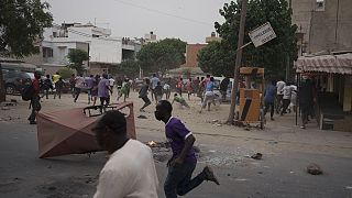 صدامات بين أنصار زعيم المعارضة الرئيسي عثمان سونكو والشرطة في داكار، السنغال، 29 مايو 2023.