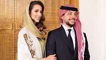 ولي العهد الأردني الحسين بن عبدالله الثاني مع خطيبته رجوة آل سيف