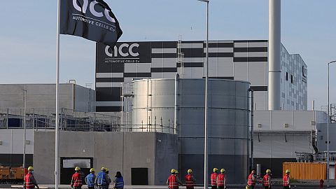 A general view of the gigafactory of Automotive Cells Company (ACC), a joint ventre of Stellantis, TotalEnergies and Mercedes, in Billy-Berclau-Douvrin, France, May 30, 2023.