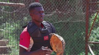 The Ugandan baseballer pitching for the big league
