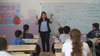  مدرسة اللغة السريانية في بلدة قرقوش محافظة نينوى، العراق، 10 مايو 2023.
