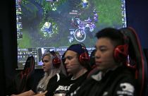 An esports team in Chicago in 2018 playing the game "League of Legends," one of the most popular esports in the world.