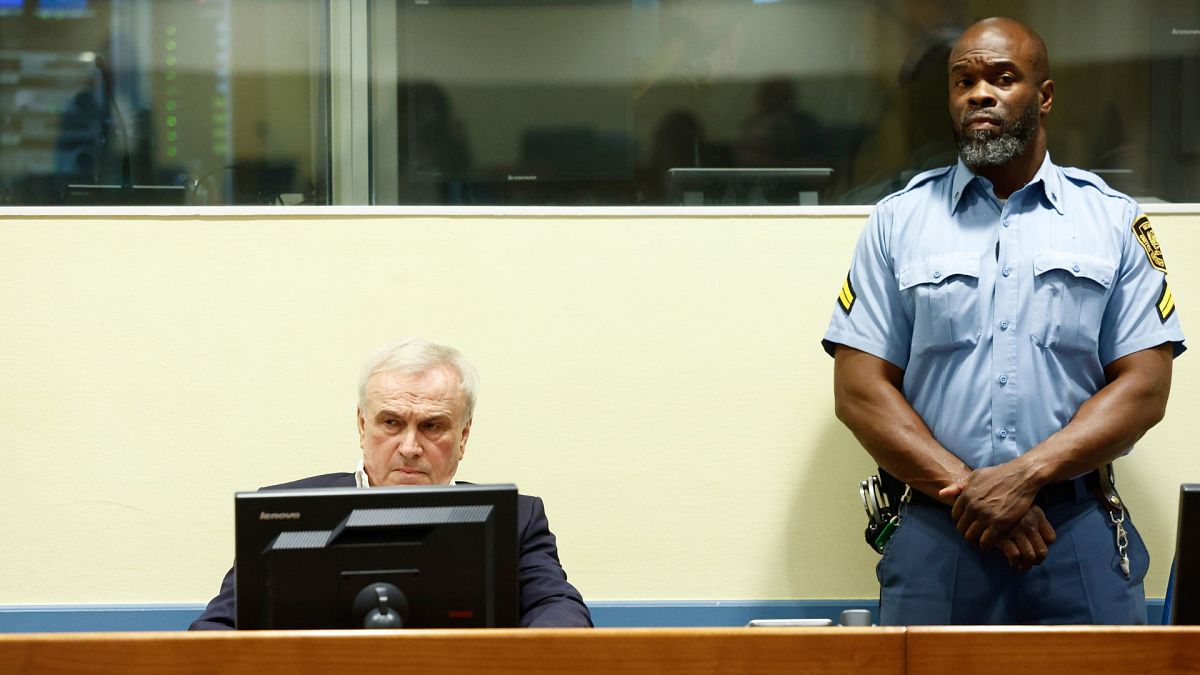 Former head of Serbia's state security service Jovica Stanisic appears in court at the UN International Residual Mechanism for Criminal Tribunals ) in The Hague, Netherlands
