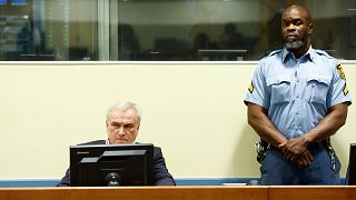 Former head of Serbia's state security service Jovica Stanisic appears in court at the UN International Residual Mechanism for Criminal Tribunals ) in The Hague, Netherlands