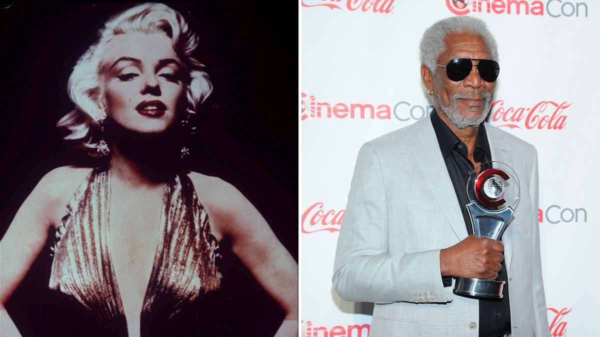 Marilyn Monroe (L) and Morgan Freeman (R)