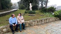 Rosario and her partner Antonio at the Roman ruins of Italica, in Seville, where Antonio works as a gardener.