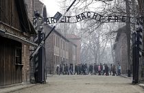 People visit the Nazi concentration camp Auschwitz-Birkenau in Oswiecim, Poland. 15 February 2019