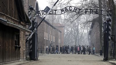 People visit the Nazi concentration camp Auschwitz-Birkenau in Oswiecim, Poland. 15 February 2019