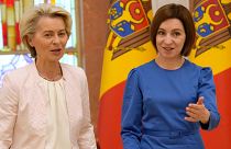 رئيسة مولدوفا مايا ساندو تستقبل رئيسة المفوضية الأوروبية أورزولا فون دير لاين
