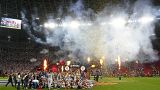 Un momento del match