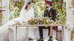 Jordaniens Kronprinz Hussein und seine Braut Radschwa Al Saif 