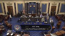  the final vote of 63-36 shows passage of the bill to raise the debt ceiling Thursday night, June 1, 2023,