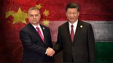 Orbán Viktor magyar miniszterelnök és Hszi Csin-ping kínai elnök az Egy Övezet Egy Út kezdeményezés pekingi fórumán, 2017-ben