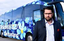 Sweden Democrats leader Jimmie Åkesson on the campaign trail.