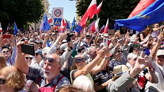 تظاهرات مخالفان دولت لهستان در ورشو