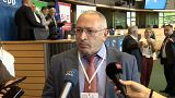 El líder opositor ruso Mijaíl Jodorkovski durante sus declaraciones a Euronews