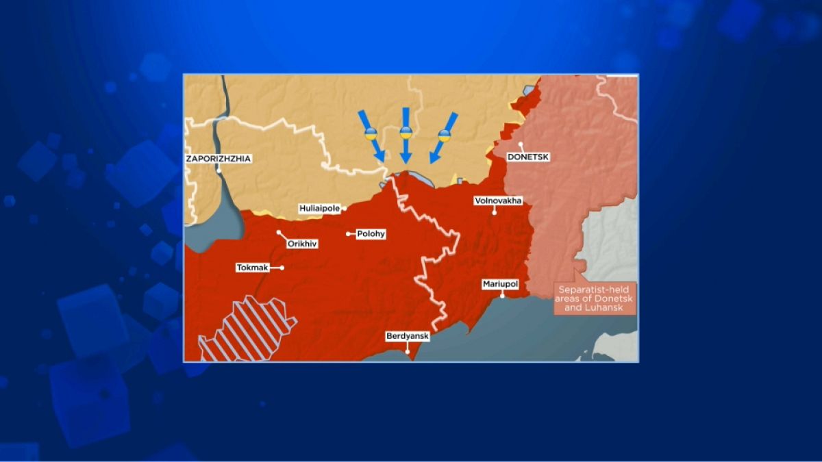 La mappa della guerra  indica la direzione dei carri armati