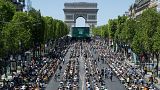 The prestigious Champs-Elysees Avenue hosting participants, as they attempt to beat the record of the "World's Biggest Dictation" in Paris 