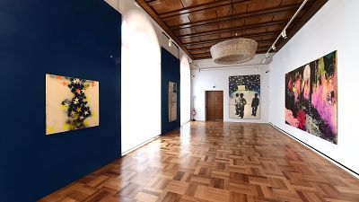 A view of the Schifano retrospective in Naples