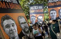 Familiares e amigos de Dom Phillips e Bruno Pereira clamam por Justiça, no Rio de Janeiro