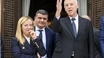 الرئيس التونسي قيس سعيد ورئيسة الوزراء البريطانية جيورجيا ميلوني - تونس
