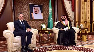 دیدار محمد بن سلمان، ولیعهد عربستان سعودی با آنتونی بلینکن، وزیر امور خارجه ایالات متحده در جده، ۷ ژوئن ۲۰۲۳