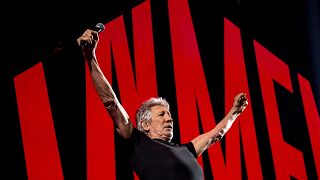 Roger Waters on stage in Hamburg, Germany (May 2023) for his "This Is Not A Drill" tour