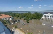 Затопленный центр Новой Каховки