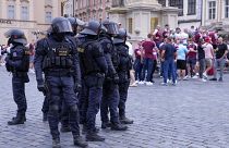 Le forze dell'ordine a Praga