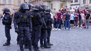 Le forze dell'ordine a Praga