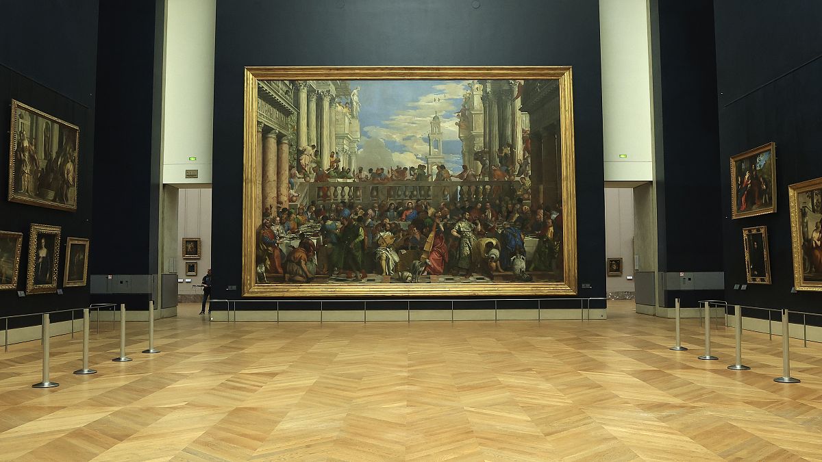 Paolo Veronese's "The Wedding at Cana" (Les Noces de Cana) is seen in the Louvre museum in Paris