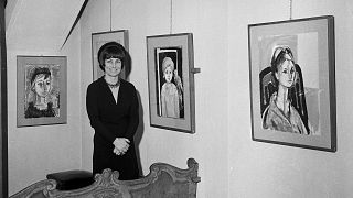 Francoise Gilot 1965-ben, milánói kiállításán