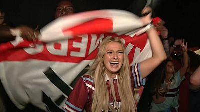 West Ham Fans feierten ausgelassen in Prag