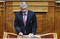 Ο βουλευτής της ΝΔ Σπύρος Πνευματικός μιλάει από το βήμα στην Ολομέλεια της Βουλής