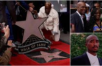US rapper Tupac Shakur got posthumous star on the Hollywood Walk of Fame.