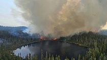 The Chapleau 3 wildfire burns near the township of Chapleau, Ontario, on Sunday, June 4.