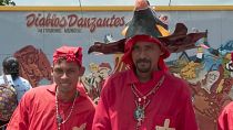 Die Männer aus San Francisco de Yare verwandeln sich in "Diablos Danzantes"