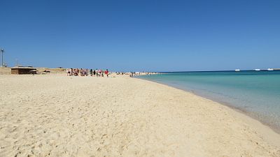 A beach near Hurghada on the Red Sea.