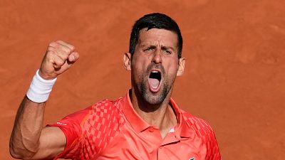 Ein glücklicher Djokovic in Rolland Garros
