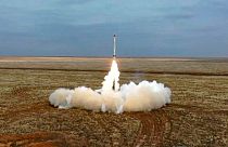 A Russian Iskander-K missile is launched during a military exercise in February 2022.